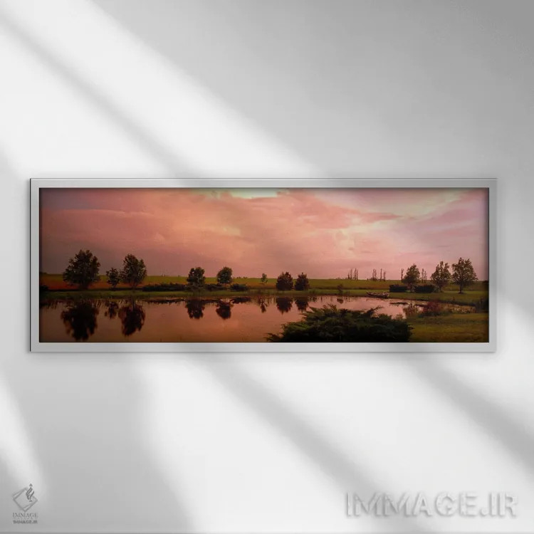 تابلو برکه روستایی، ایالت ایلینوی، ایالات متحده آمریکا اثر پانورامیک ایمجز (استودیو عکاسی عریض) - نمای قابدار سفید
