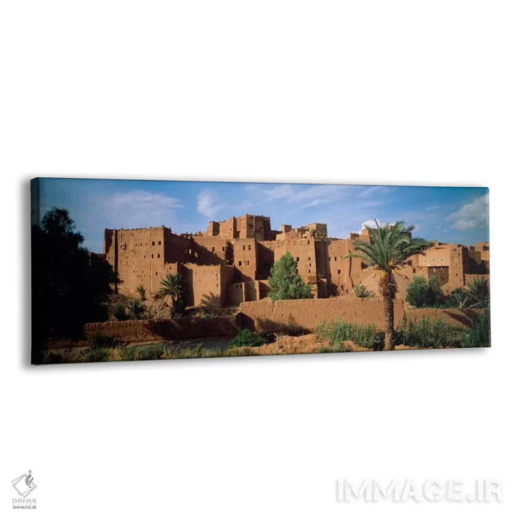 تابلو ساختمانها در یک روستا، آیت بن حدو، ورزازات، مراکش اثر پانورامیک ایمجز (استودیو عکاسی عریض) - نمای پرسپکتیو محصول