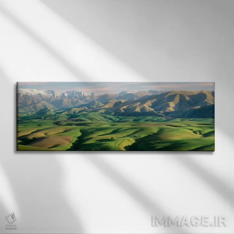 تابلو زمینهای کشاورزی، کانتربری جنوبی، نیوزیلند اثر پانورامیک ایمجز (استودیو عکاسی عریض) - نمای روبهرو روی دیوار