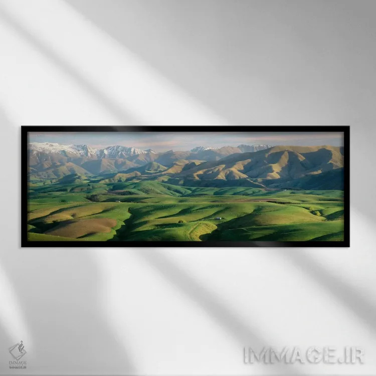 تابلو زمینهای کشاورزی، کانتربری جنوبی، نیوزیلند اثر پانورامیک ایمجز (استودیو عکاسی عریض) - نمای قابدار مشکی