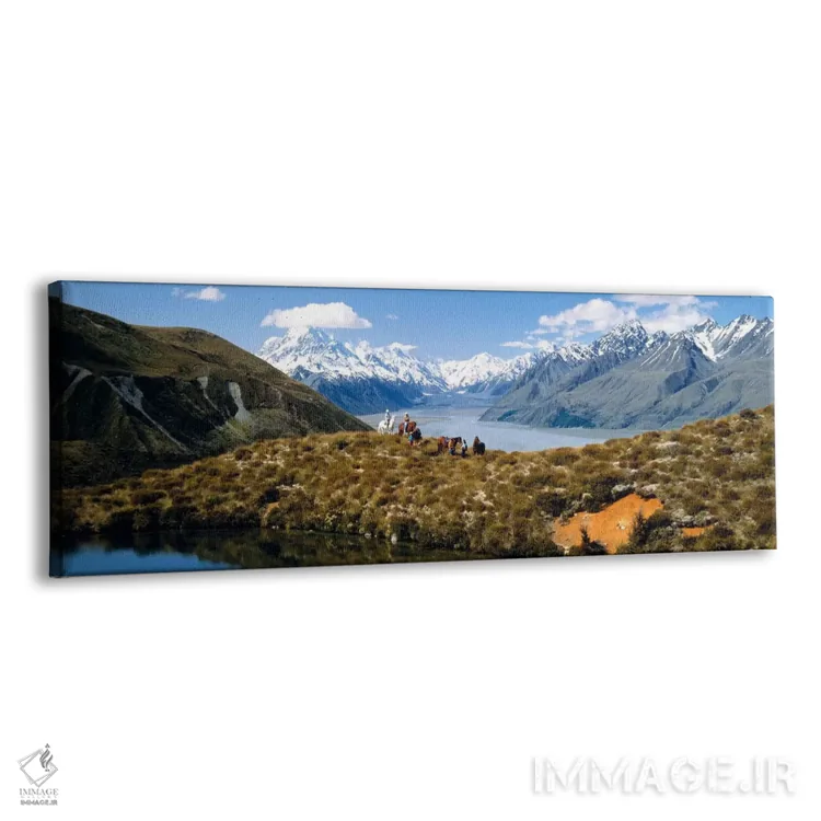 تابلو پیادهروی با اسب در کوه کوک، نیوزیلند اثر پانورامیک ایمجز (استودیو عکاسی عریض) - نمای پرسپکتیو محصول