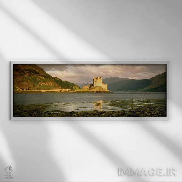 تابلو قلعه ایلان دونان، هایلندز، اسکاتلند اثر پانورامیک ایمجز (استودیو عکاسی عریض) - نمای قابدار سفید