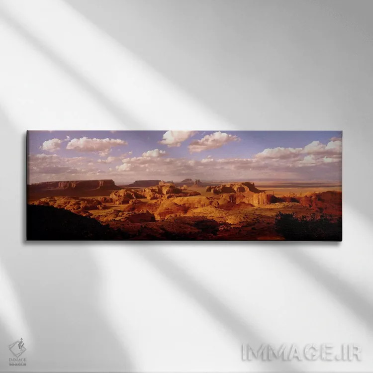 تابلو میزای هانتس، دره یادگار، سرزمین ناواجو، آریزونا، ایالات متحده آمریکا اثر پانورامیک ایمجز (استودیو عکاسی عریض) - نمای روبهرو روی دیوار