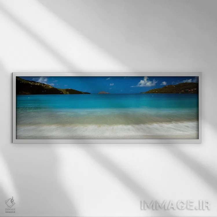 تابلو خلیج مگنز، سنت توماس، جزایر ویرجین اثر پانورامیک ایمجز (استودیو عکاسی عریض) - نمای قابدار سفید