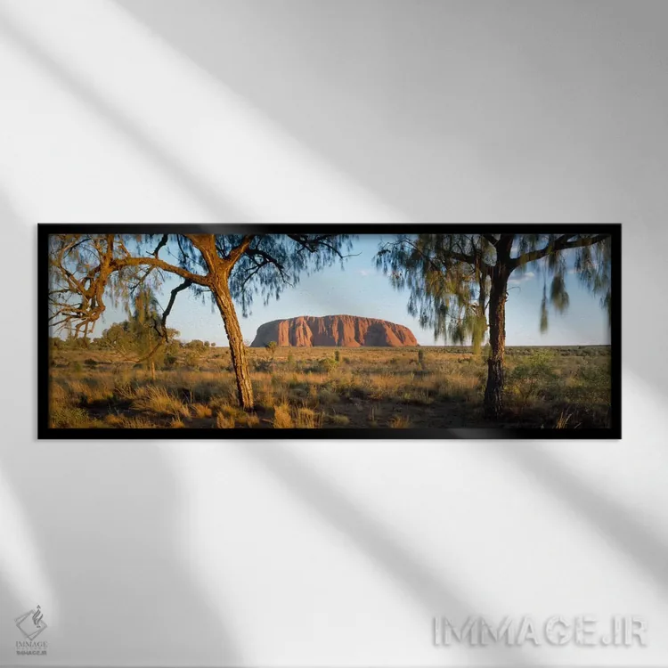 تابلو صخره آیرز، استرالیا اثر پانورامیک ایمجز (استودیو عکاسی عریض) - نمای قابدار مشکی