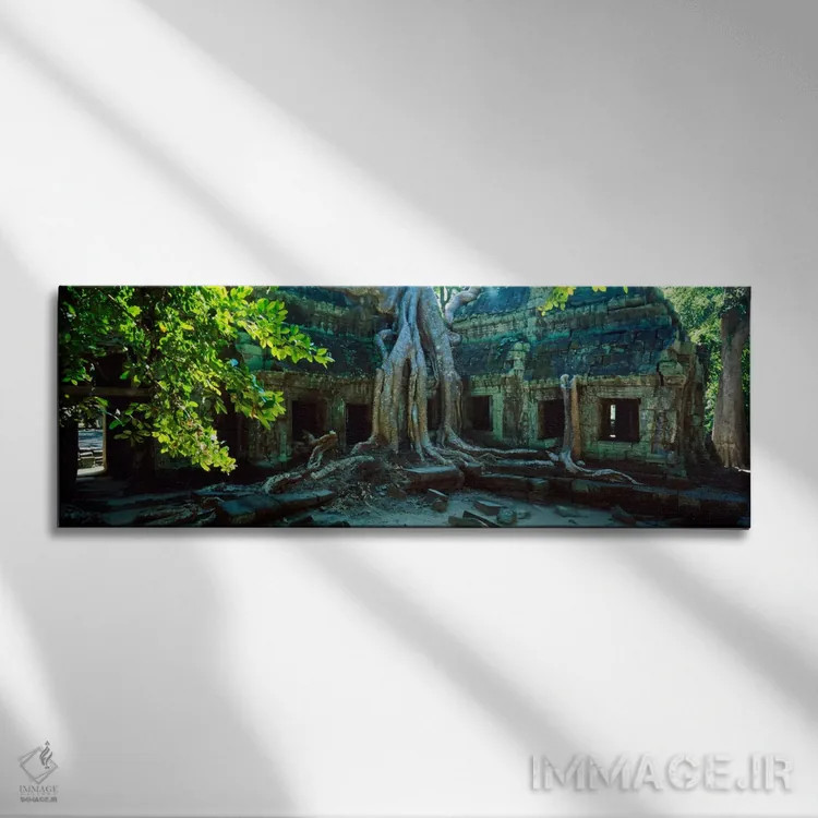 تابلو مجموعه معابد وات تائهپروم، کامبوج اثر پانورامیک ایمجز (استودیو عکاسی عریض) - نمای روبهرو روی دیوار