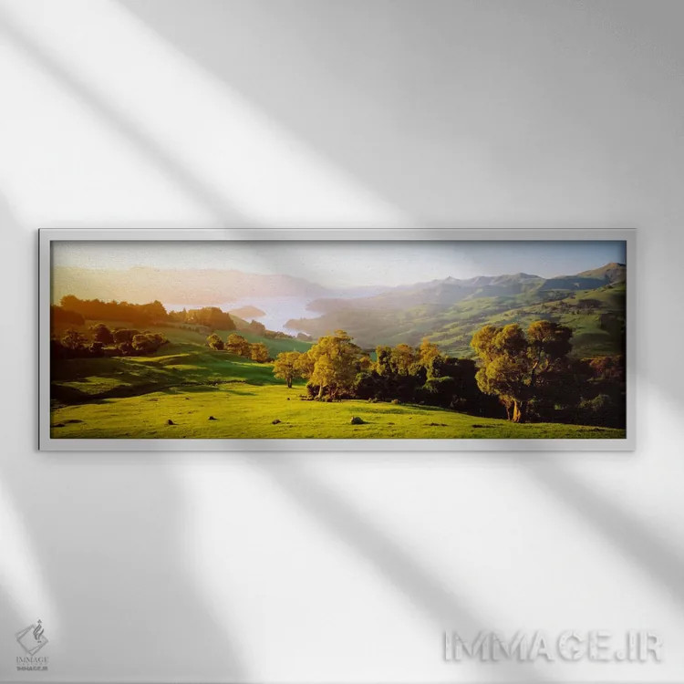 تابلو بندر آکاروا، کانتربری، نیوزیلند اثر پانورامیک ایمجز (استودیو عکاسی عریض) - نمای قابدار سفید