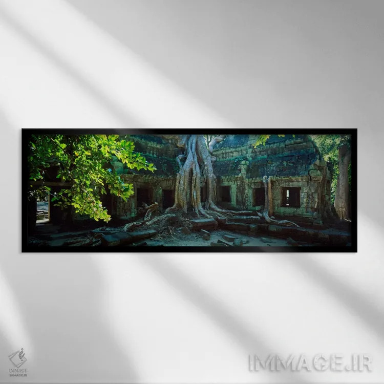تابلو مجموعه معابد وات تائهپروم، کامبوج اثر پانورامیک ایمجز (استودیو عکاسی عریض) - نمای قابدار مشکی