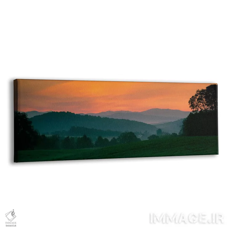 تابلو طلوع خورشید بر دامنه تپهای مهآلود، شهرستان کلدونیا، ورمانت، ایالات متحده آمریکا اثر پانورامیک ایمجز (استودیو عکاسی عریض) - نمای پرسپکتیو محصول