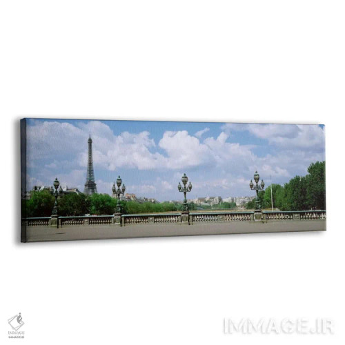 تابلو نمای ابری از برج ایفل که از پل الکساندر ۳ مشاهده میشود، پاریس، ایل دو فرانس، فرانسه اثر پانورامیک ایمجز (استودیو عکاسی عریض) - نمای پرسپکتیو محصول