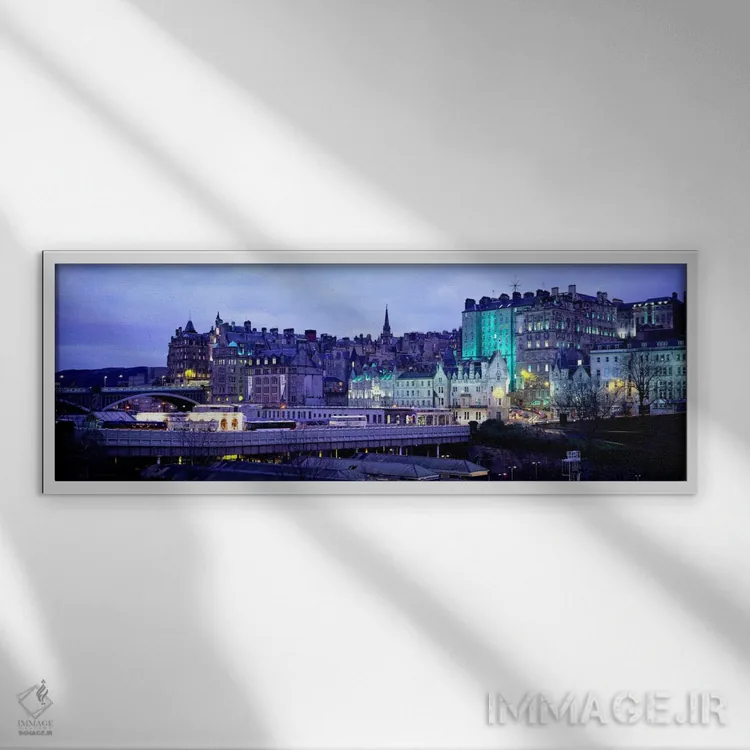 تابلو شهر قدیمی اباوربورگ، اسکاتلند اثر پانورامیک ایمجز (استودیو عکاسی عریض) - نمای قابدار سفید