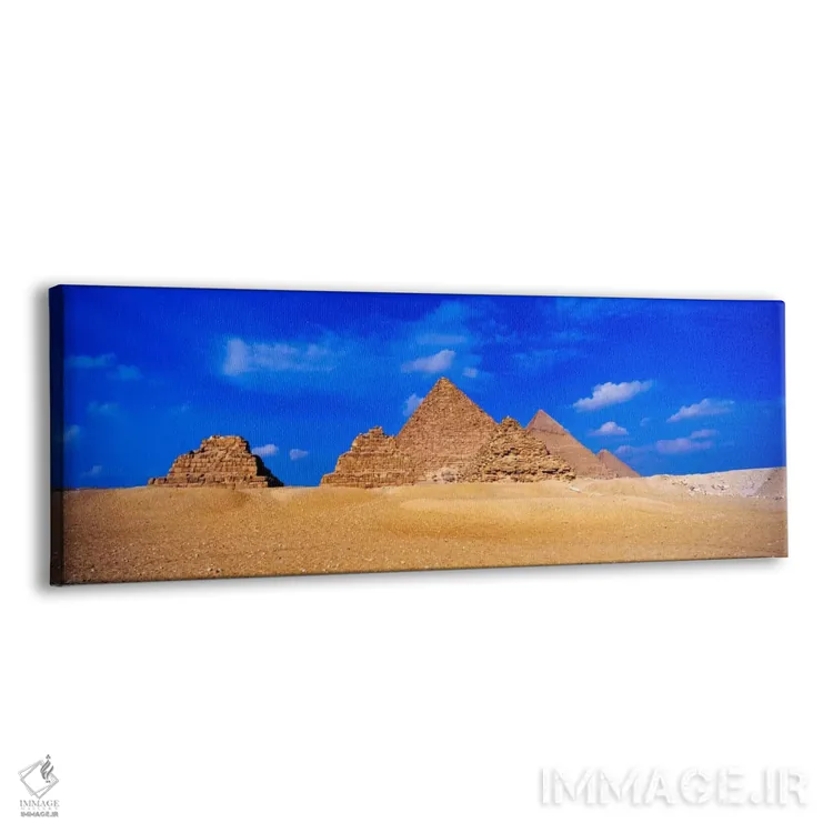 تابلو اهرام بزرگ و اهرام ملکهها، مجموعه هرمهای جیزه، جیزه، مصر اثر پانورامیک ایمجز (استودیو عکاسی عریض) - نمای پرسپکتیو محصول