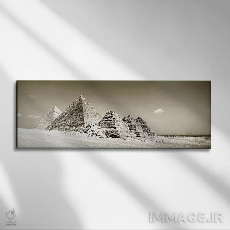 تابلو اهرام جیزه، مصر اثر پانورامیک ایمجز (استودیو عکاسی عریض) - نمای روبهرو روی دیوار