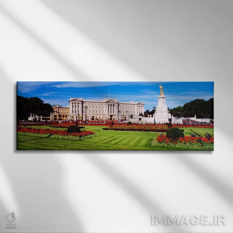 تابلو کاخ باکینگهام، شهر وستمینستر، لندن، انگلستان، بریتانیا اثر پانورامیک ایمجز (استودیو عکاسی عریض) - نمای روبهرو روی دیوار