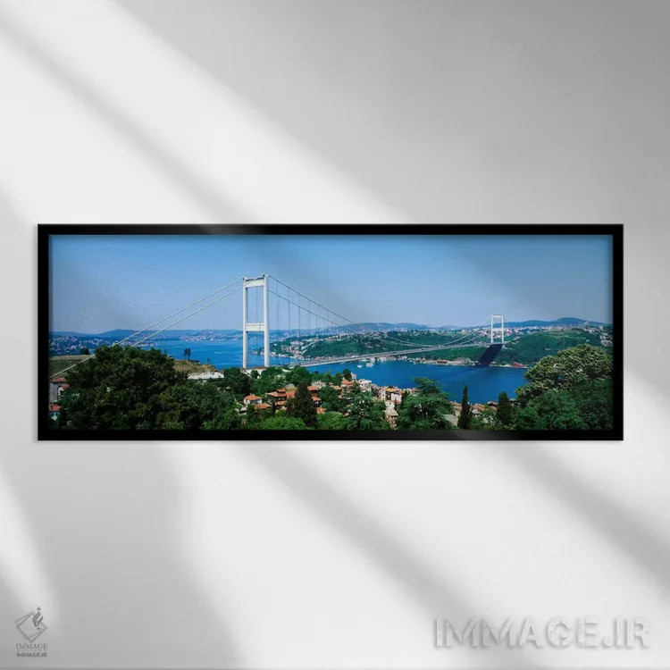 تابلو Istanbul, Turkey" - "پل فاتح سلطان احمد، استانبول، ترکیه" اثر پانورامیک ایمجز (استودیو عکاسی عریض) - نمای قابدار مشکی