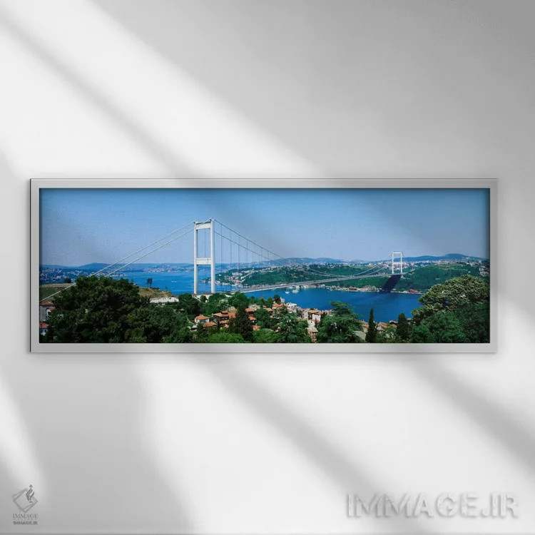 تابلو Istanbul, Turkey" - "پل فاتح سلطان احمد، استانبول، ترکیه" اثر پانورامیک ایمجز (استودیو عکاسی عریض) - نمای قابدار سفید