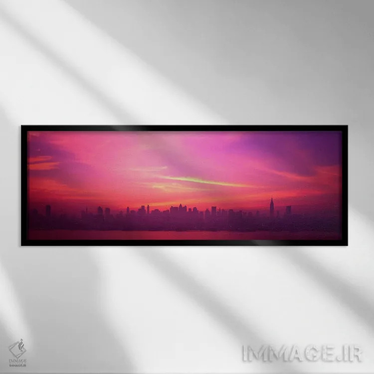 تابلو NYC, New York City, New York State USA" - "خط افق، نیویورک، نیویورک سیتی، ایالت نیویورک، ایالات متحده" اثر پانورامیک ایمجز (استودیو عکاسی عریض) - نمای قابدار مشکی