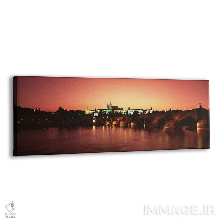 تابلو Prague, Czech Republic" - "نمای شب از مناطق مالا استرانا و هاردچانی با پل چارلز در پیش‌زمینه، پراگ، جمهوری چک" اثر پانورامیک ایمجز (استودیو عکاسی عریض) - نمای پرسپکتیو محصول