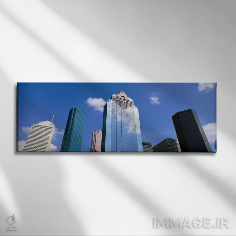 تابلو Houston, Texas, USA" - "ساختمانهای اداری مرکز شهر، هیوستون، تگزاس، ایالات متحده" اثر پانورامیک ایمجز (استودیو عکاسی عریض) - نمای روبهرو روی دیوار