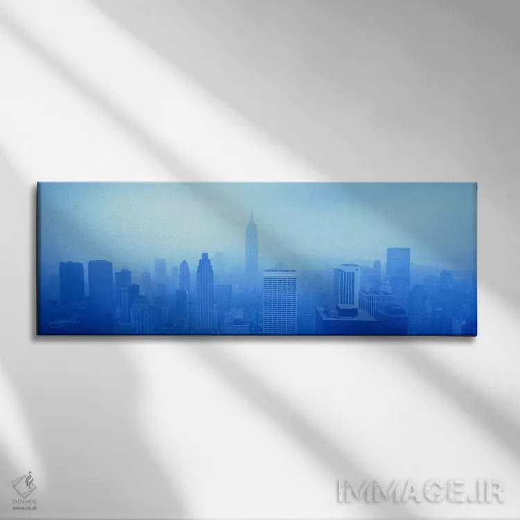 تابلو New York City New York, USA" - "خط افق مرکز شهر در روز مهآلود، نیویورک سیتی، نیویورک، ایالات متحده" اثر پانورامیک ایمجز (استودیو عکاسی عریض) - نمای روبهرو روی دیوار