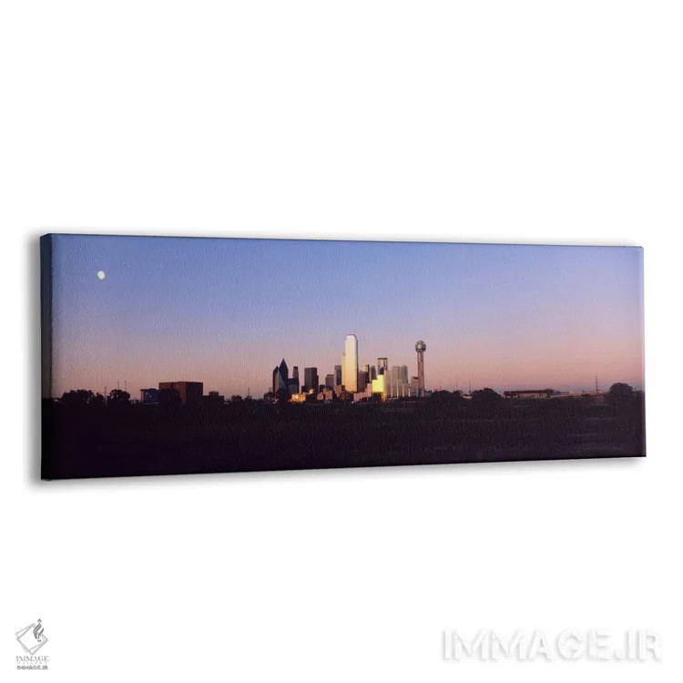 تابلو غروب خط آسمان دالاس (تگزاس، آمریکا) اثر پانورامیک ایمجز (استودیو عکاسی عریض) - نمای پرسپکتیو محصول