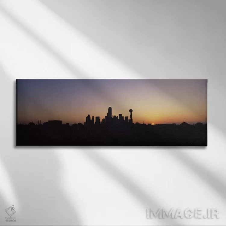 تابلو طلوع خط آسمان دالاس (تگزاس، آمریکا) اثر پانورامیک ایمجز (استودیو عکاسی عریض) - نمای روبهرو روی دیوار