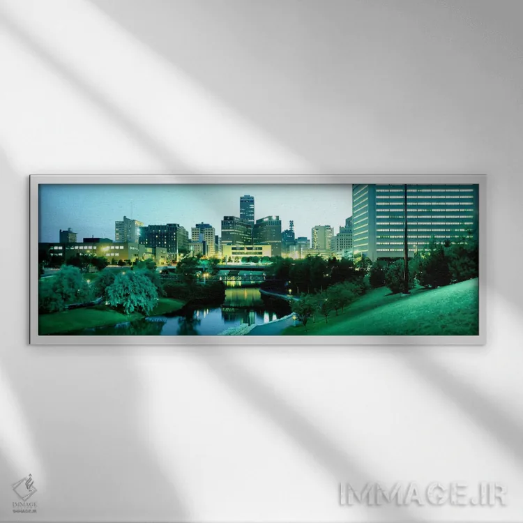 تابلو اوماها (نبراسکا) اثر پانورامیک ایمجز (استودیو عکاسی عریض) - نمای قابدار سفید