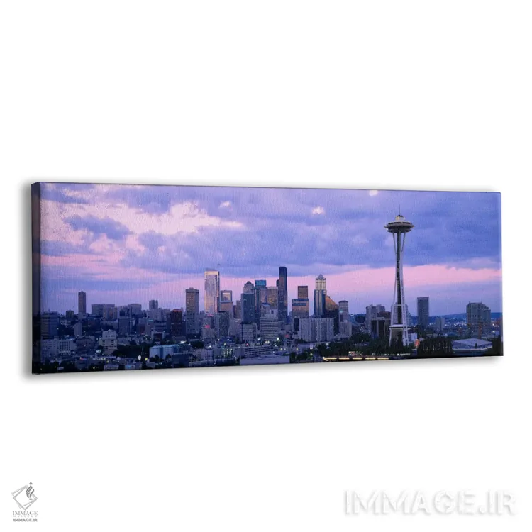 تابلو آسمانخراشها در یک شهر، سیاتل، ایالت واشنگتن، ایالات متحده آمریکا اثر پانورامیک ایمجز (استودیو عکاسی عریض) - نمای پرسپکتیو محصول