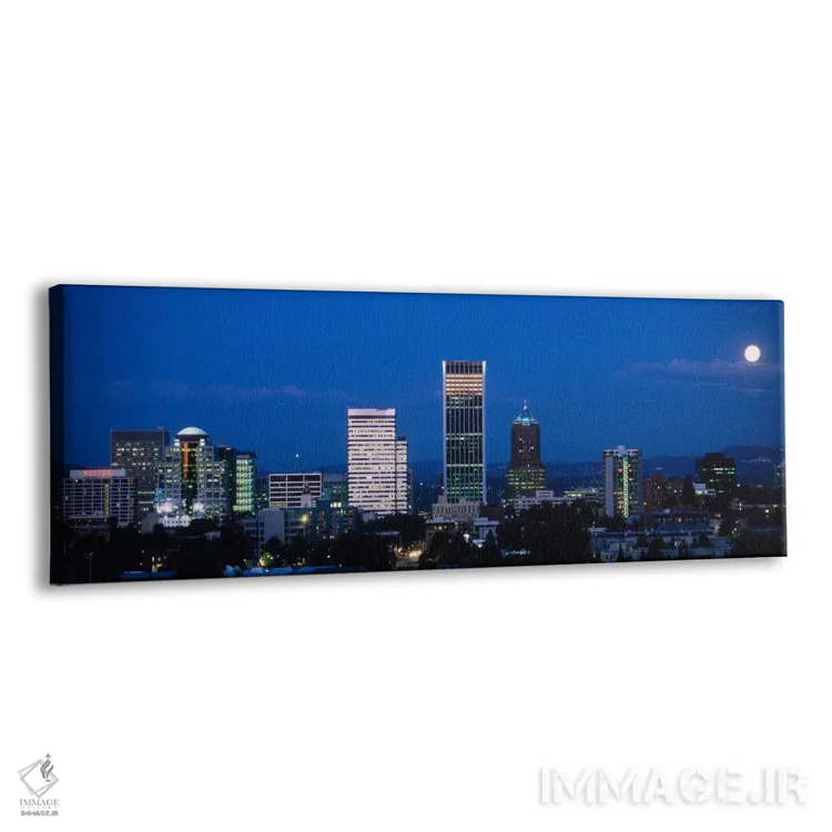تابلو ایالات متحده آمریکا، اورگان، پورتلند، ماه، شب اثر پانورامیک ایمجز (استودیو عکاسی عریض) - نمای پرسپکتیو محصول