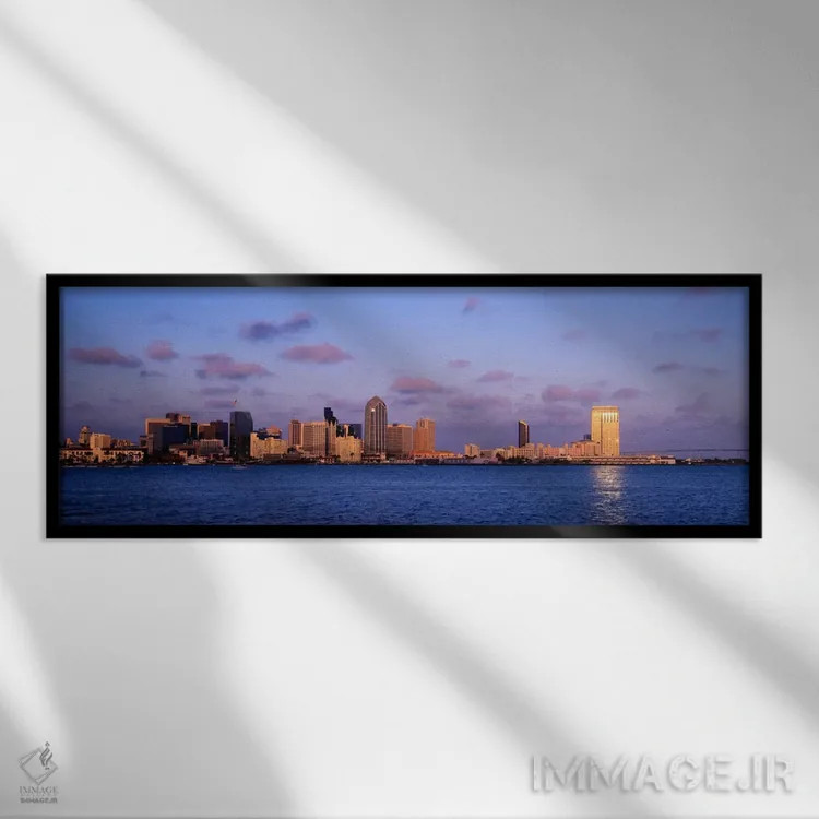 تابلو San Diego, California, USA,غروب، سن دیگو، کالیفرنیا، آمریکا اثر پانورامیک ایمجز (استودیو عکاسی عریض) - نمای قابدار مشکی