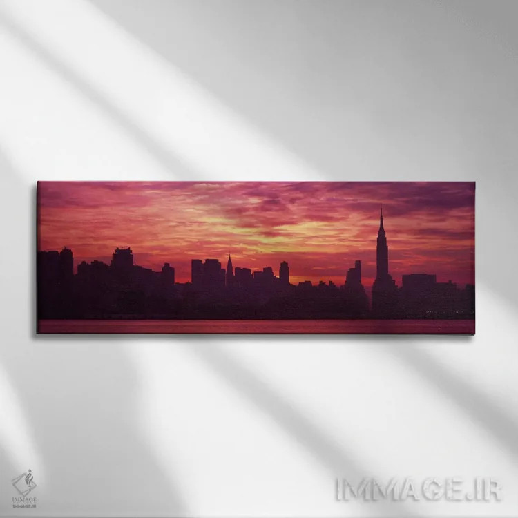 تابلو رودخانه هادسون، نیویورک، آمریکا اثر پانورامیک ایمجز (استودیو عکاسی عریض) - نمای روبهرو روی دیوار
