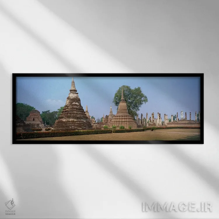 تابلو پارک تاریخی سوخوتای، تایلند اثر پانورامیک ایمجز (استودیو عکاسی عریض) - نمای قابدار مشکی
