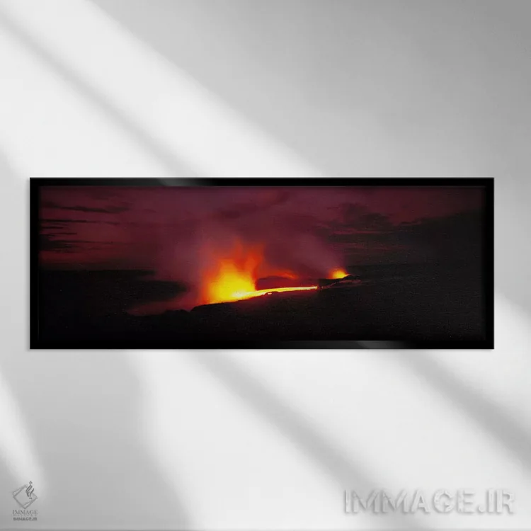 تابلو پارک ملی آتشفشانهای کیلاویا هاوایی (آمریکا) اثر پانورامیک ایمجز (استودیو عکاسی عریض) - نمای قابدار مشکی