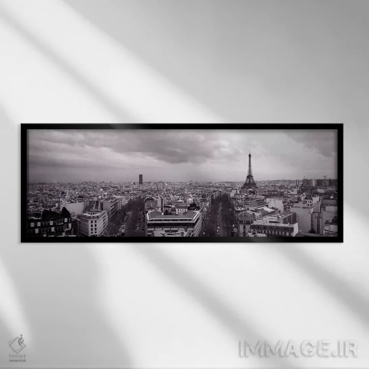 تابلو Paris, France" - "برج ایفل، پاریس، فرانسه" اثر پانورامیک ایمجز (استودیو عکاسی عریض) - نمای قابدار مشکی