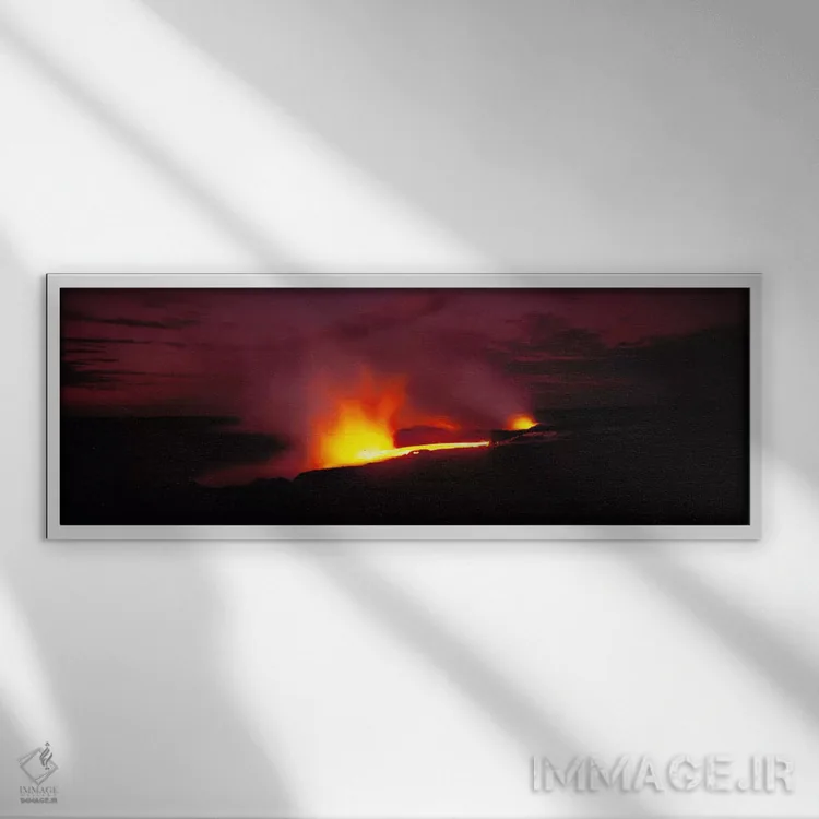 تابلو پارک ملی آتشفشانهای کیلاویا هاوایی (آمریکا) اثر پانورامیک ایمجز (استودیو عکاسی عریض) - نمای قابدار سفید
