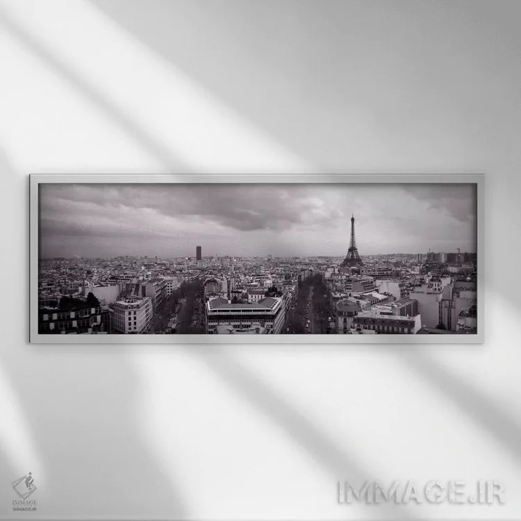 تابلو Paris, France" - "برج ایفل، پاریس، فرانسه" اثر پانورامیک ایمجز (استودیو عکاسی عریض) - نمای قابدار سفید