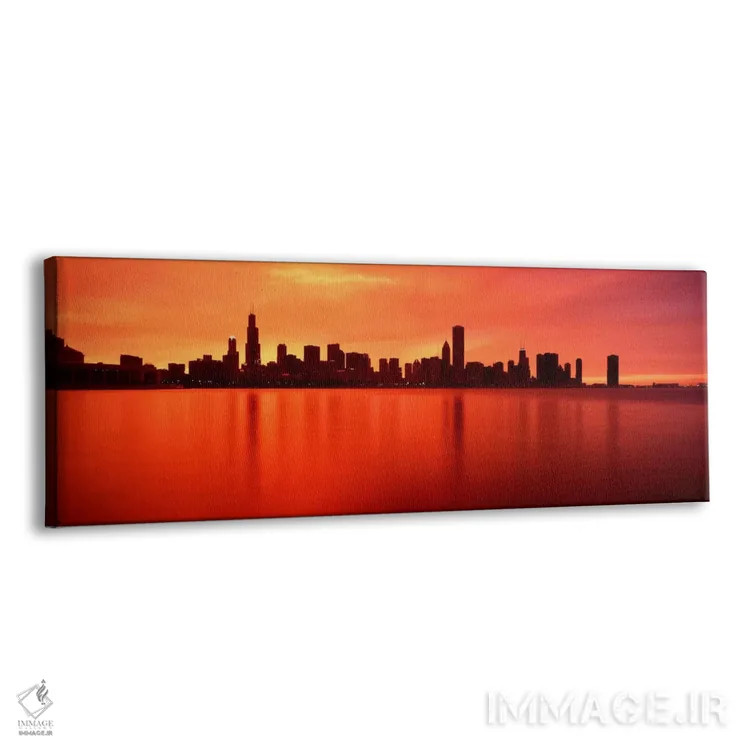 تابلو Chicago, sunset" - "ایالات متحده، ایلینوی، شیکاگو، غروب آفتاب" اثر پانورامیک ایمجز (استودیو عکاسی عریض) - نمای پرسپکتیو محصول