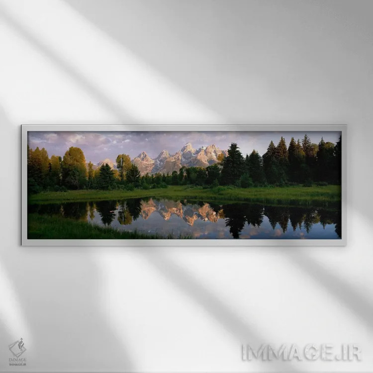 تابلو Wyoming, USA,پارک گرند تتون، وایومینگ، آمریکا اثر پانورامیک ایمجز (استودیو عکاسی عریض) - نمای قابدار سفید
