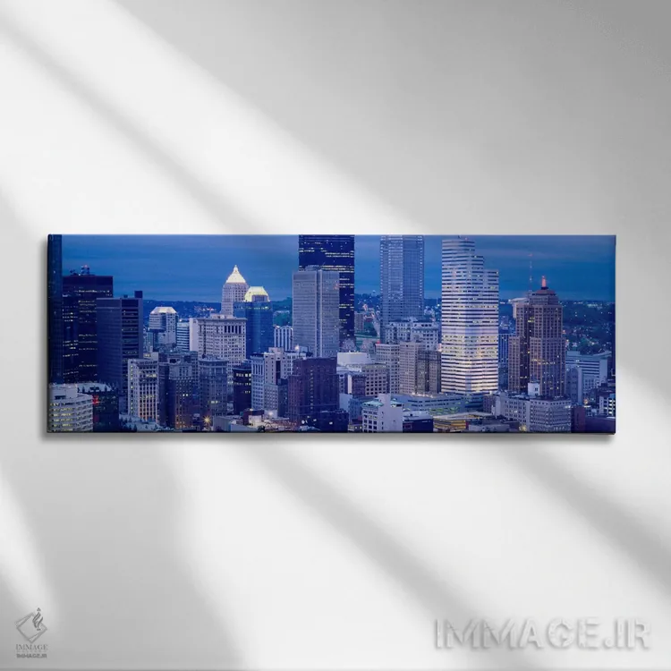 تابلو Pittsburgh, Pennsylvania, USA" - "ساختمانها در یک شهر که در غروب روشن شدهاند، پیتسبورگ، پنسیلوانیا، ایالات متحده" اثر پانورامیک ایمجز (استودیو عکاسی عریض) - نمای روبهرو روی دیوار