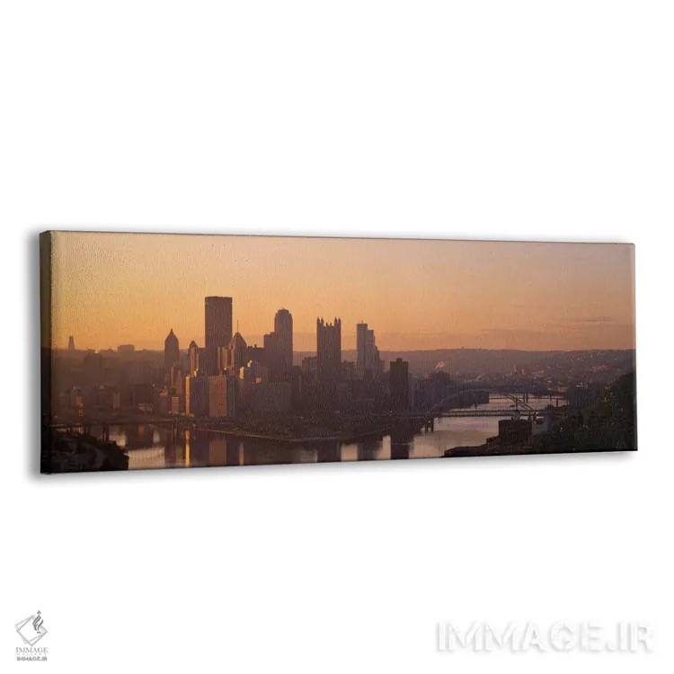 تابلو Pennsylvania, Pittsburgh, Allegheny & Monongahela Rivers, View of the confluence of rivers at twilight" - "ایالات متحده، پنسیلوانیا، پیتسبورگ، رودخانههای آلگنی و مونوگهیلا، نمای همپیوندی رودخانهها در هنگام غروب" اثر پانورامیک ایمجز (استودیو