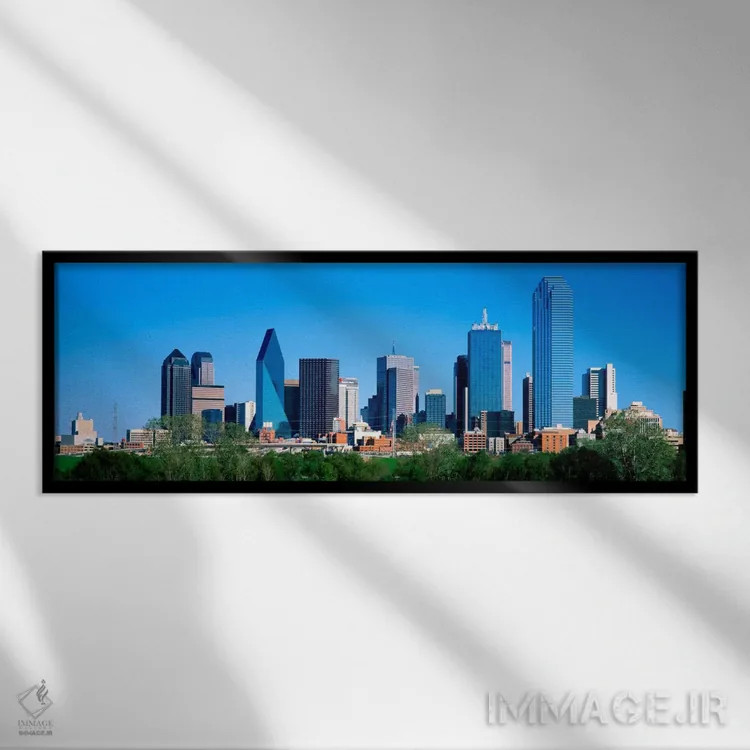 تابلو Texas, USA" - "دالاس، تگزاس، ایالات متحده" اثر پانورامیک ایمجز (استودیو عکاسی عریض) - نمای قابدار مشکی