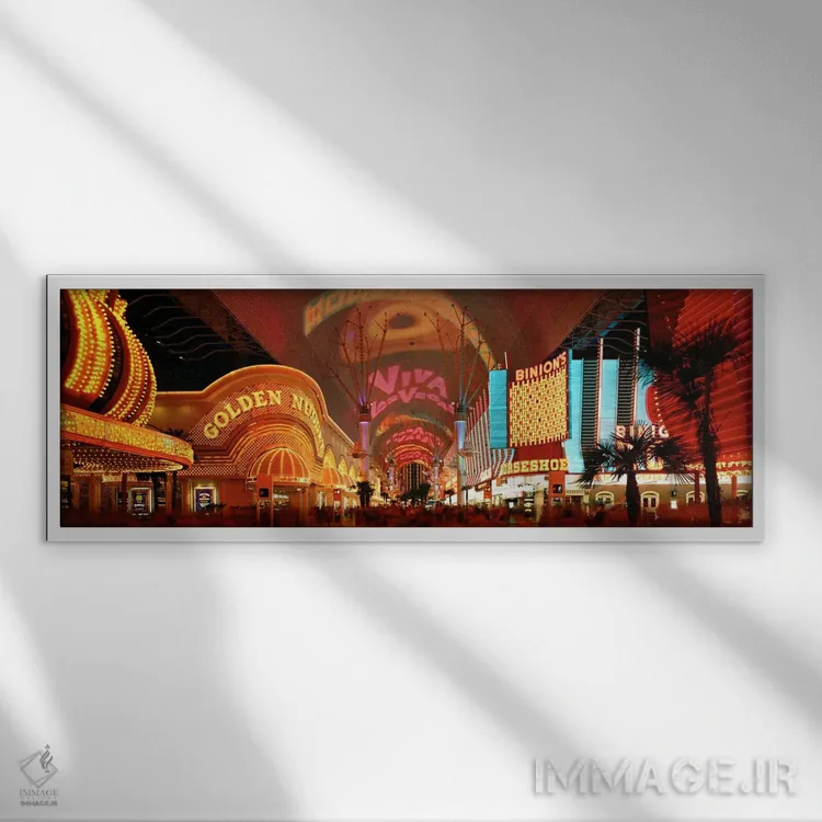 تابلو تجربهٔ خیابان فریمانت، لاسوگاس، نوادا، آمریکا اثر پانورامیک ایمجز (استودیو عکاسی عریض) - نمای قابدار سفید