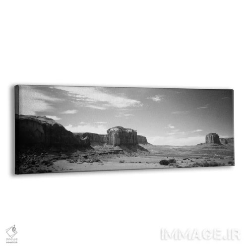 تابلو "منظره بیابانی به صورت سیاه و سفید، دره یادبود، سرزمین ناواهو، ایالات متحده" اثر پانورامیک ایمجز (استودیو عکاسی عریض) - نمای پرسپکتیو محصول