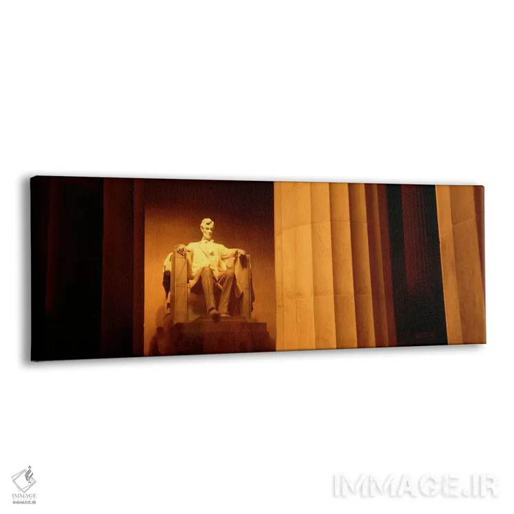 تابلو "شب، یادبود لینکلن، واشنگتن دیسی، منطقه کلمبیا، ایالات متحده" اثر پانورامیک ایمجز (استودیو عکاسی عریض) - نمای پرسپکتیو محصول