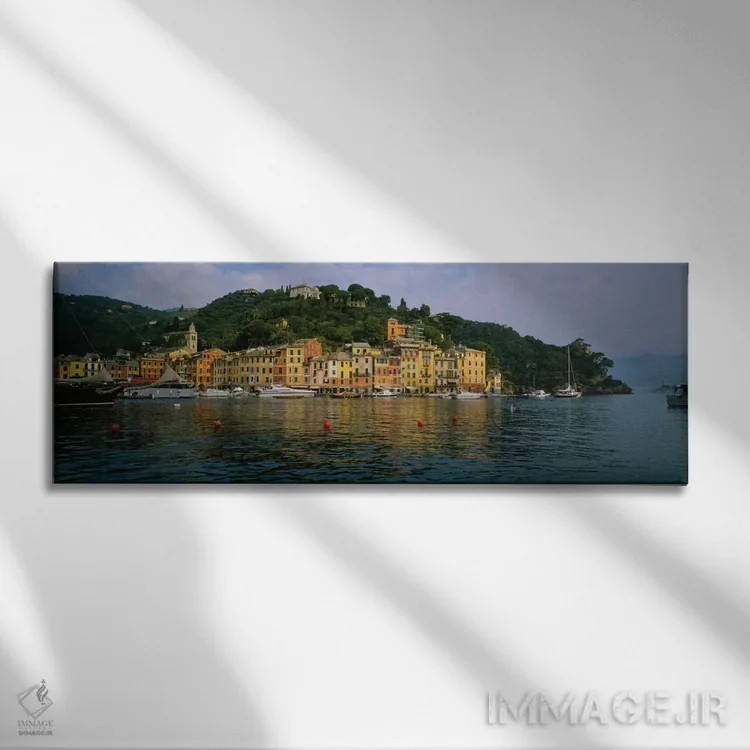 تابلو Portofino, Liguria, Italy,معماری ساحلی، پورتوفینو، لیگوریا، ایتالیا اثر پانورامیک ایمجز (استودیو عکاسی عریض) - نمای روبهرو روی دیوار