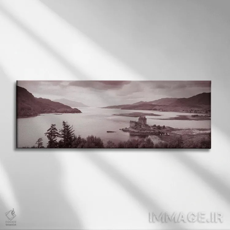 تابلو قلعه ایلان دونان بر روی دریاچه آلش و دویچ، اسکاتلند اثر پانورامیک ایمجز (استودیو عکاسی عریض) - نمای روبهرو روی دیوار