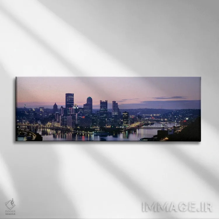 تابلو Pennsylvania, Pittsburgh, Monongahela River" - "ایالات متحده، پنسیلوانیا، پیتسبورگ، رودخانه منونگههلا" اثر پانورامیک ایمجز (استودیو عکاسی عریض) - نمای روبهرو روی دیوار