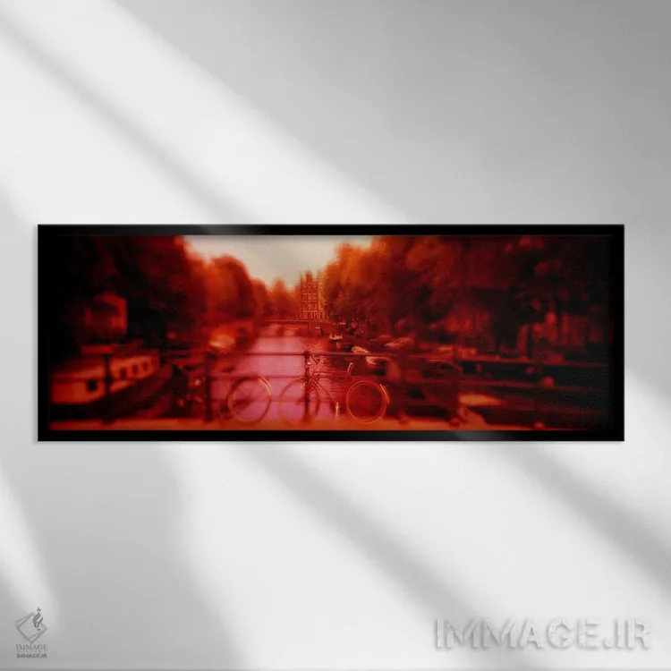 تابلو Amsterdam, Netherlands" - "منظره هالوسینوجنیک، آمستردام، هلند" اثر پانورامیک ایمجز (استودیو عکاسی عریض) - نمای قابدار مشکی