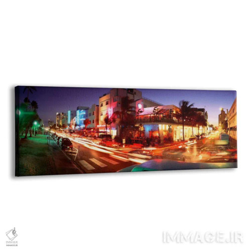 تابلو Ocean Drive, Miami, Florida, USA #2" - "ترافیک در جاده، اوشن درایو، میامی، فلوریدا، ایالات متحده #2" اثر پانورامیک ایمجز (استودیو عکاسی عریض) - نمای پرسپکتیو محصول