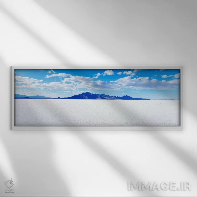 تابلو Tooele County, Utah, USA" - "دشتهای نمک بونویل، شهرستان توئلا، یوتا، ایالات متحده" اثر پانورامیک ایمجز (استودیو عکاسی عریض) - نمای قابدار سفید